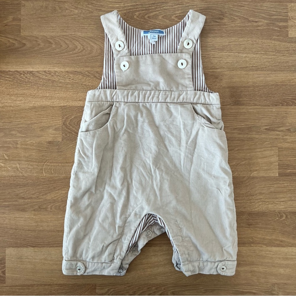 Jacadi Tan Overalls Corduroy- 0-3 months